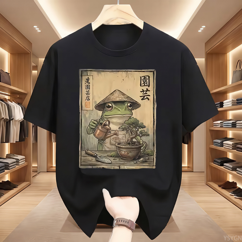 Bonsai Garden China - تي شيرت بتصميم ضفدع البونساي، تي