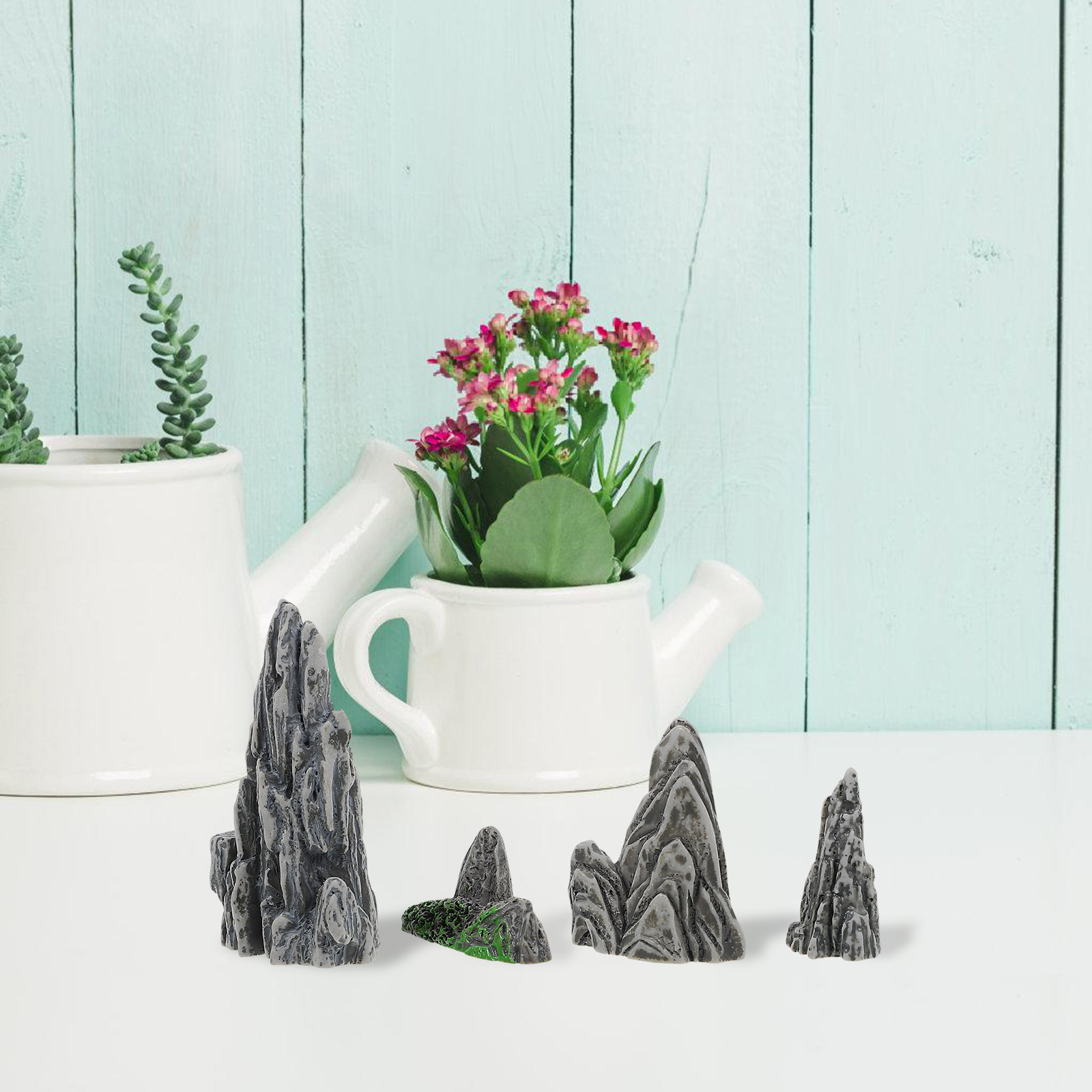 Bonsai Rock Garden - ديكور صخري مصغر للبونساي، 4 قطع،